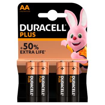 Duracell Plus AA Alkaline Batteries 4pk
