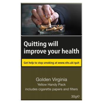 Golden Virginia Yellow Handy Pack Including Cigarette Papers and Filters 30g