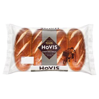 Hovis 4 Premium Hot Dog Rolls