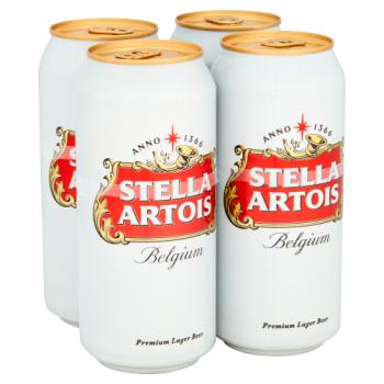 Stella Artois Lager Beer Cans 4 x 440ml