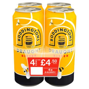 Boddingtons Draught Bitter 4 x 440ml PMP £4.50