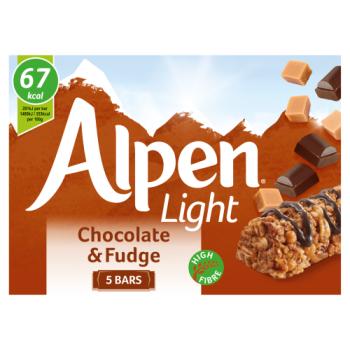 Alpen Light Cereal Bars Chocolate & Fudge 5 Pack