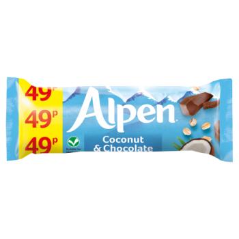Alpen Cereal Bars Coconut And Chocolate 24 X 29g Pmp 49p