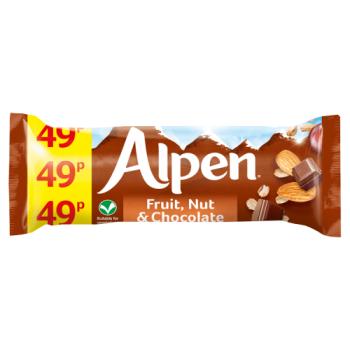 Alpen Cereal Bars Fruit & Nut & Chocolate 24 X 29g Pmp 49p