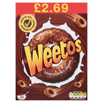 Weetos Chocolatey Hoops 350g PM £2.69