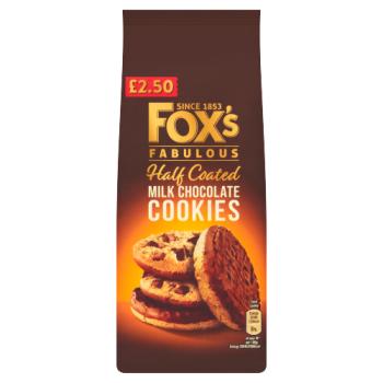 Fox's Fabulous Half Coated Milk Chocolate Cookies 175g