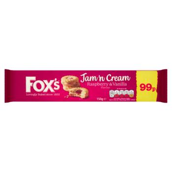Fox's Jam'n Cream Raspberry & Vanilla Flavour 150g