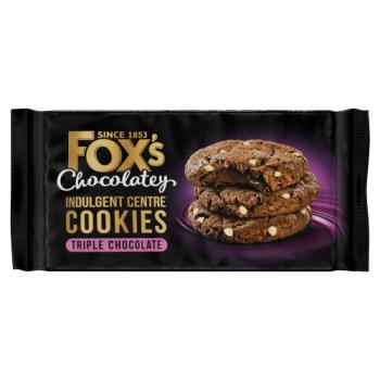 Fox's Fabulous Indulgent Centre Cookies Triple Chocolate 160g