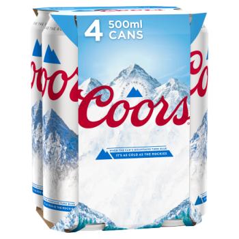 Coors Lager Beer 4 x 500ml