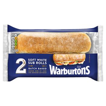 Warburtons Batch Baked Sub Rolls 2s