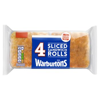 Warburtons 4 Sliced Sandwich Rolls