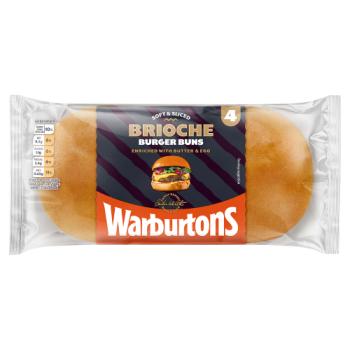 Warburtons 4 Brioche Burger Buns