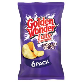 Golden Wonder Fully Flavoured Pickled Onion 6 x 25g