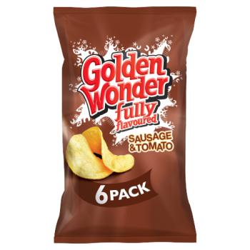 Golden Wonder Fully Flavoured Sausage & Tomato 6 x 25g