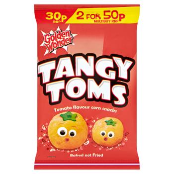 Golden Wonder Tangy Toms Tomato Flavour Corn Snacks 25g