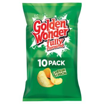  Golden Wonder Fully Flavoured Cheese & Onion 10 x 25g (250g)