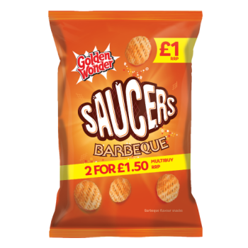 Golden Wonder Saucers Barbeque Flavour Snacks 65g PM £1 or 2 for £1.50 