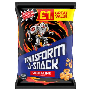 Golden Wonder Transform- A-Snacks Chilli & Lime Flavour Snacks 56g
