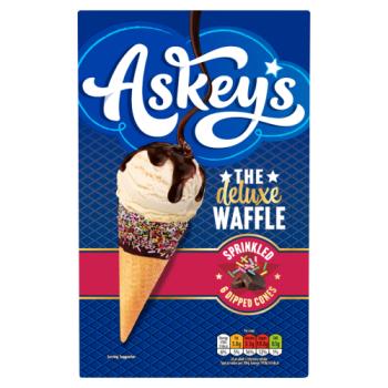 Askeys The Deluxe Waffle 6 Sprinkled Dipped Cones