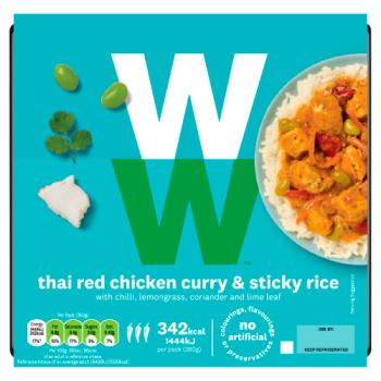 WW Thai Red Chicken Curry & Sticky Rice 380g