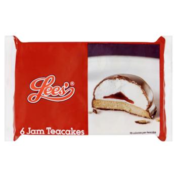 Lees' 6 Jam Teacakes 132g