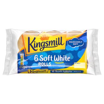 Kingsmill 6 Soft White Rolls