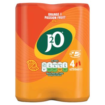J2O Orange & Passion Fruit Still 4 x 250ml