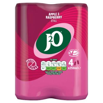 J2O Apple & Raspberry Still 4 x 250ml