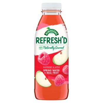 Robinsons Refresh'd Raspberry & Apple Spring Water with Real Fruit 500ml