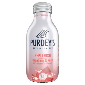 Purdey's Natural Energy Replenish Sparkling Raspberry & Rose with Essential Minerals Bottle 330ml