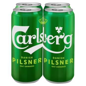 Carlsberg Pilsner Lager Beer 4 x 500ml Cans