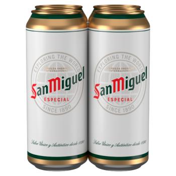 San Miguel Premium Lager Beer 4 x 500ml Cans