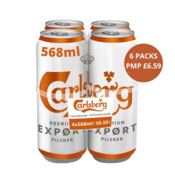 Carlsberg Export Lager Beer 4 x 568ml PM £6.59
