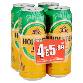 Holsten Pils Lager Beer 4 x 500ml PM £5.99 Cans