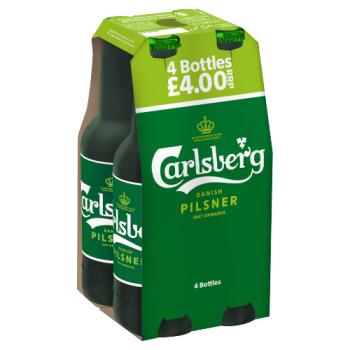 Carlsberg Pilsner Lager Beer 4 x 330ml PM £4