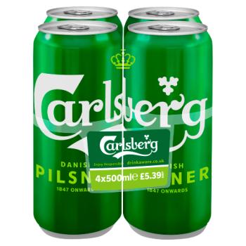 Carlsberg Lager Beer 4 x 500ml PMP £5.39
