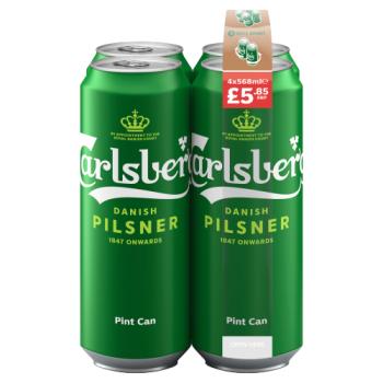 Carlsberg Pilsner Lager Beer 4 x 568ml PM £5.85 Cans