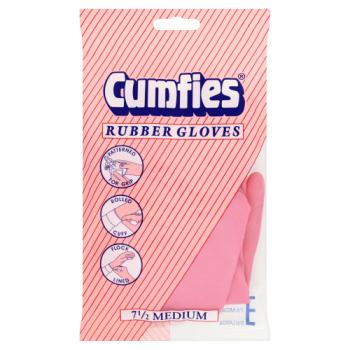 Cumfies 7 1/2 Medium Rubber Gloves 1 Pair