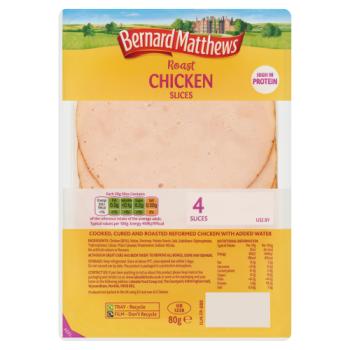 Bernard Matthews 4 Roast Chicken Slices 80g