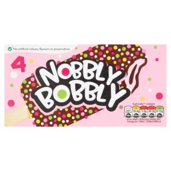 Nobbly Bobbly Strawberry & Chocolate Ice Cream 4 x70ml