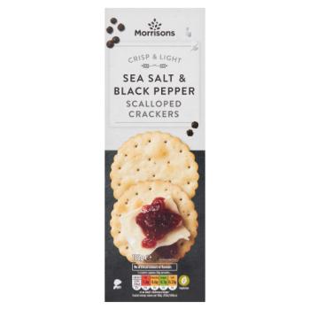Morrisons Sea Salt & Black Pepper Scalloped Crackers 185g