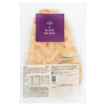 Morrisons 2 Plain Naans 260g