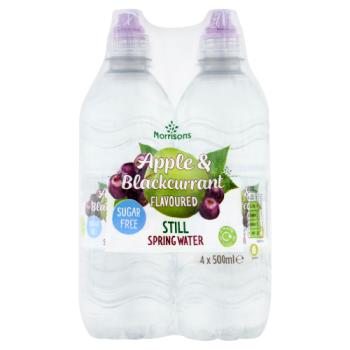 Morrisons Apple & Blackcurrant Flavoured Still Spring Water 4 x 500ml