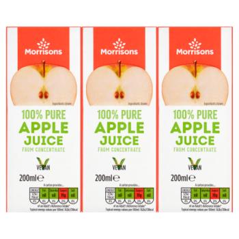 Morrisons Apple Juice from Concentrate 3 x 200ml