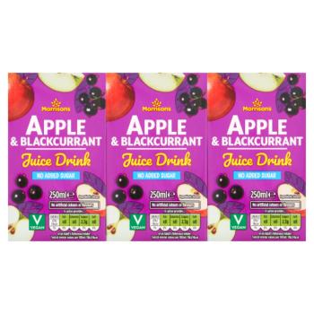 Morrisons Apple & Blackcurrant Juice Drink 3 x 250ml