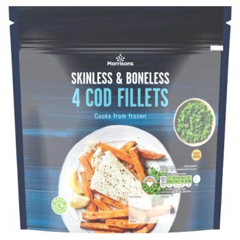 Morrisons 4 Skinless & Boneless Cod Fillets 360g