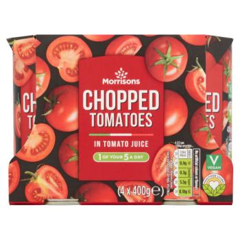 Morrisons Chopped Tomatoes in Tomato Juice 4 x 400g
