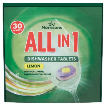 Morrisons All In 1 Lemon Dishwasher Tabs