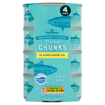 Morrisons Tuna Chunks in Sunflower Oil 4 x 145g