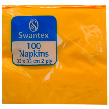 Swantex Yellow 2 Ply Napkins 100pk 